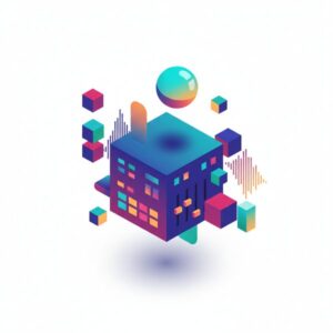 Изометрическая иллюстрация музыкального синтезатора Harmor на белом фоне, современный плоский дизайн.