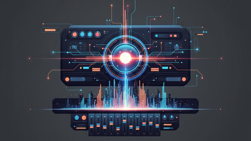 Современная иллюстрация для блога о возможностях FL Studio 2026 в создании профессионального звука.
